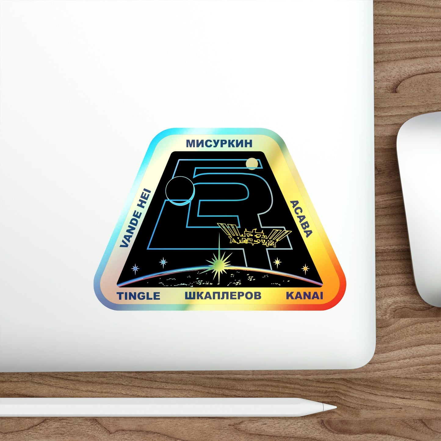 ISS Expedition 54 (NASA) Holographic STICKER Die-Cut Vinyl Decal-The Sticker Space