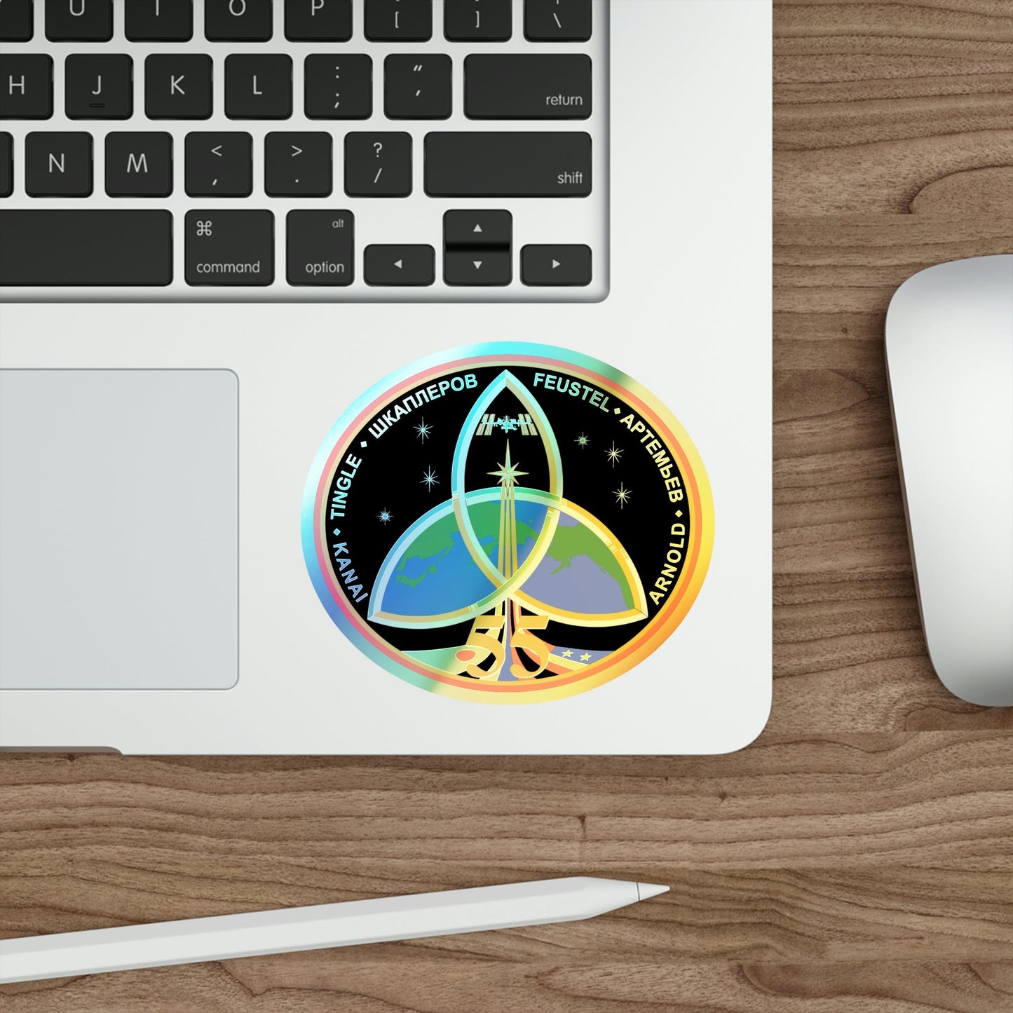 ISS Expedition 55 (NASA) Holographic STICKER Die-Cut Vinyl Decal-The Sticker Space