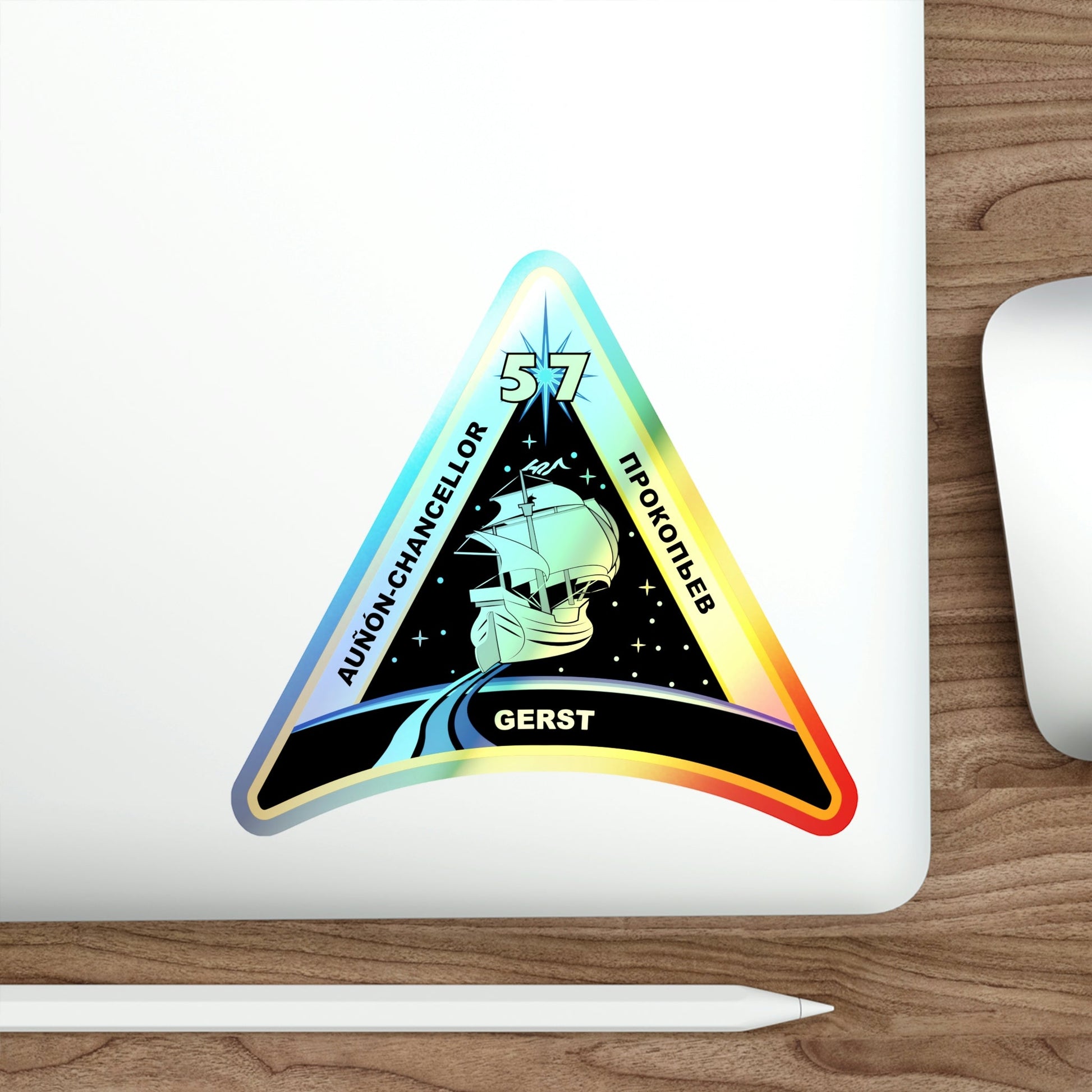 ISS Expedition 57 (NASA) Holographic STICKER Die-Cut Vinyl Decal-The Sticker Space