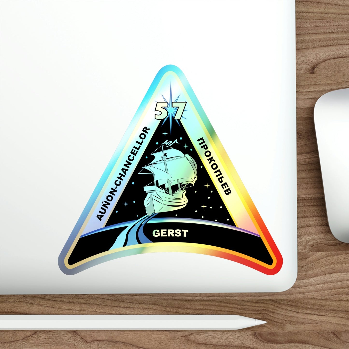 ISS Expedition 57 (NASA) Holographic STICKER Die-Cut Vinyl Decal-The Sticker Space