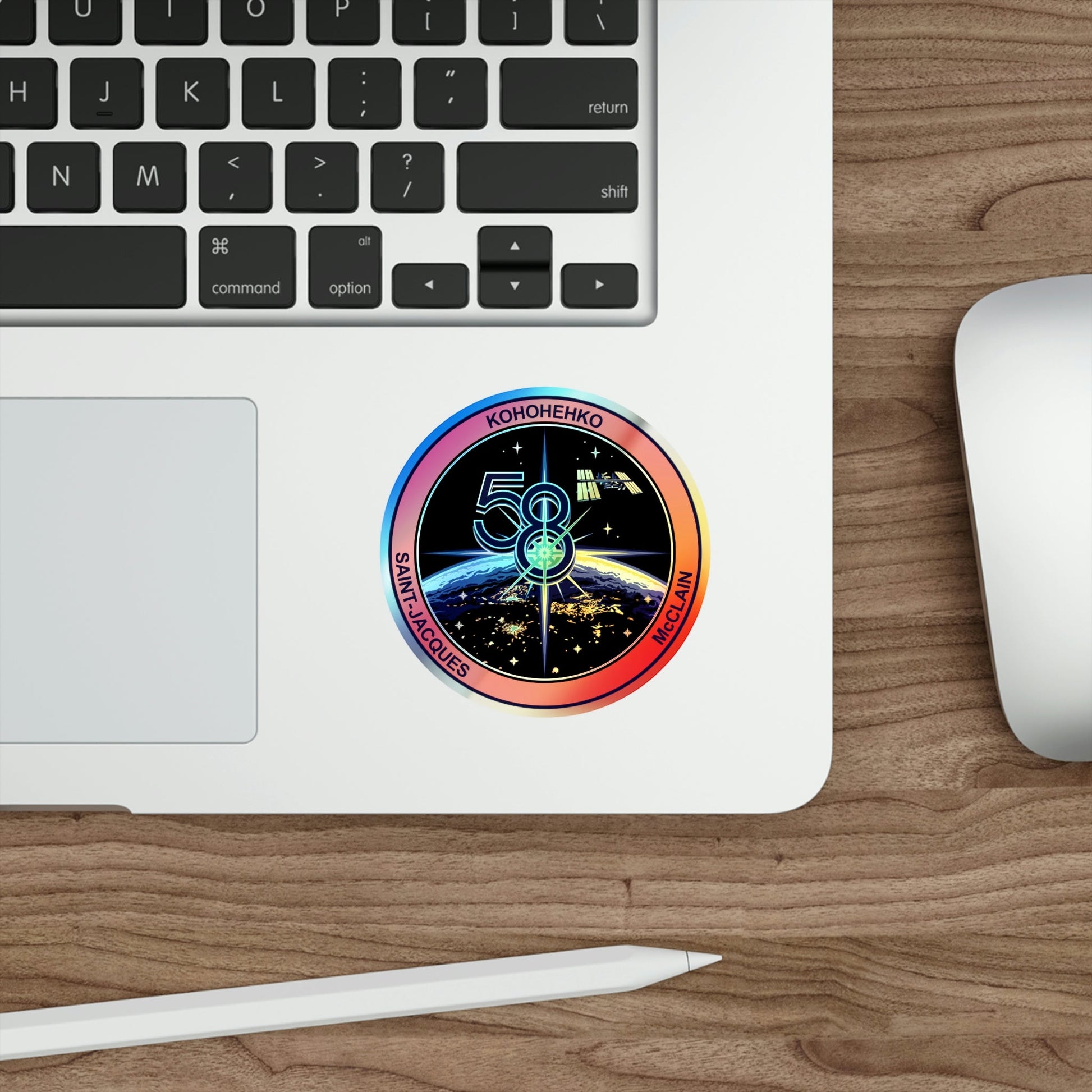 ISS Expedition 58 (NASA) Holographic STICKER Die-Cut Vinyl Decal-The Sticker Space