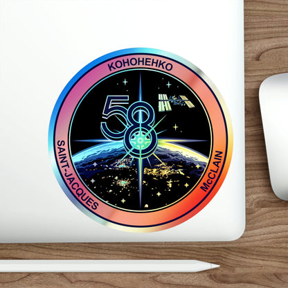 ISS Expedition 58 (NASA) Holographic STICKER Die-Cut Vinyl Decal-The Sticker Space