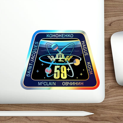 ISS Expedition 59 (NASA) Holographic STICKER Die-Cut Vinyl Decal-The Sticker Space