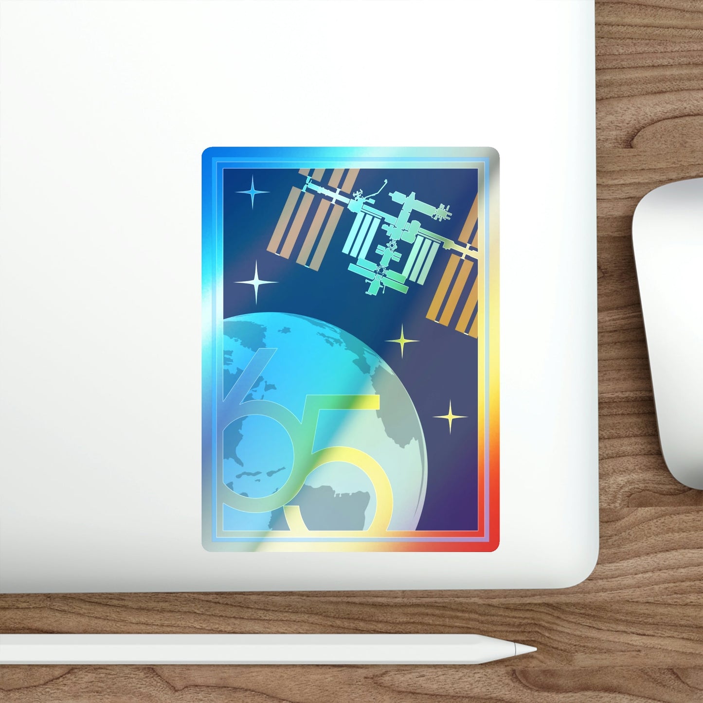 ISS Expedition 65 (NASA) Holographic STICKER Die-Cut Vinyl Decal-The Sticker Space