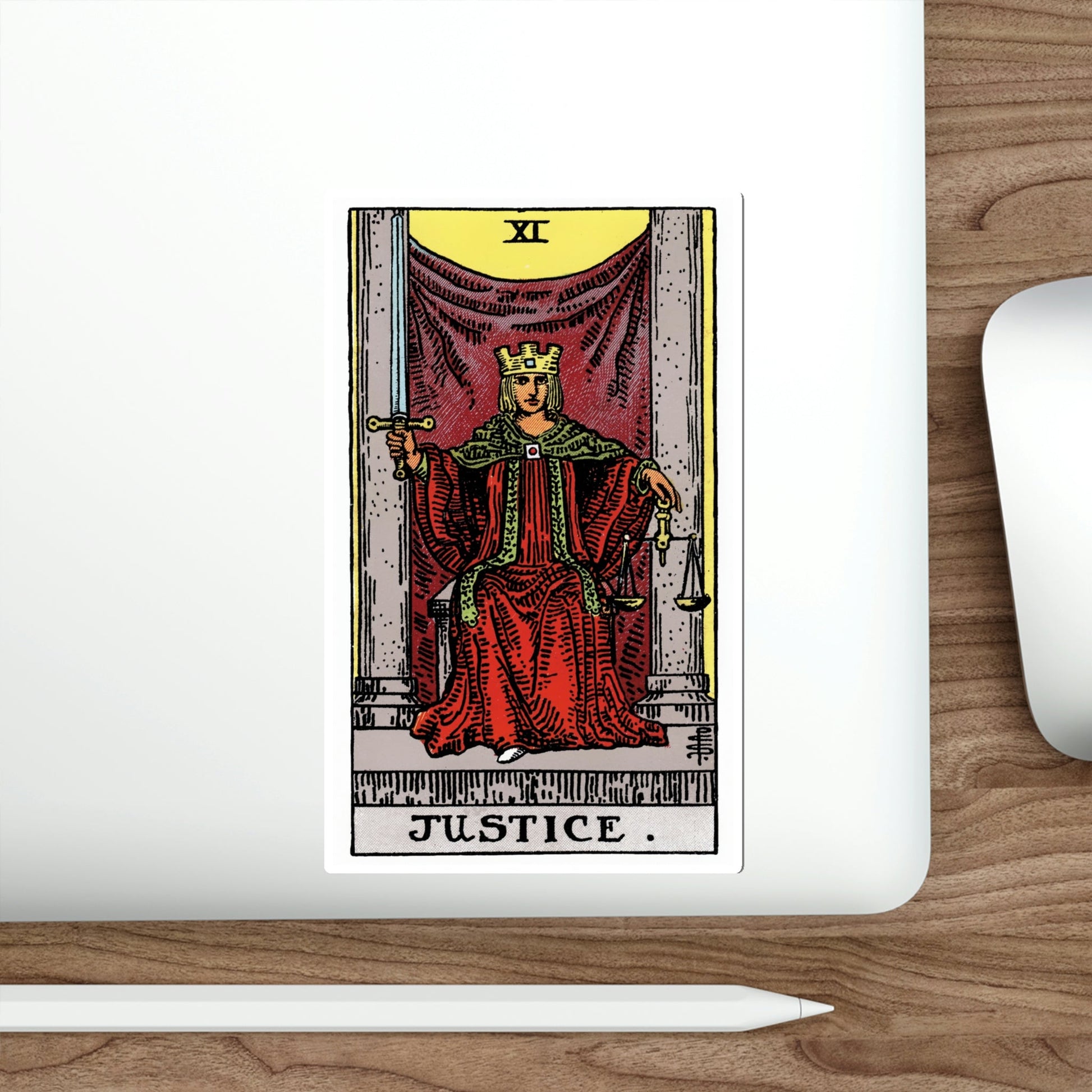 Justice (Rider Waite Tarot Deck) STICKER Vinyl Die-Cut Decal-The Sticker Space