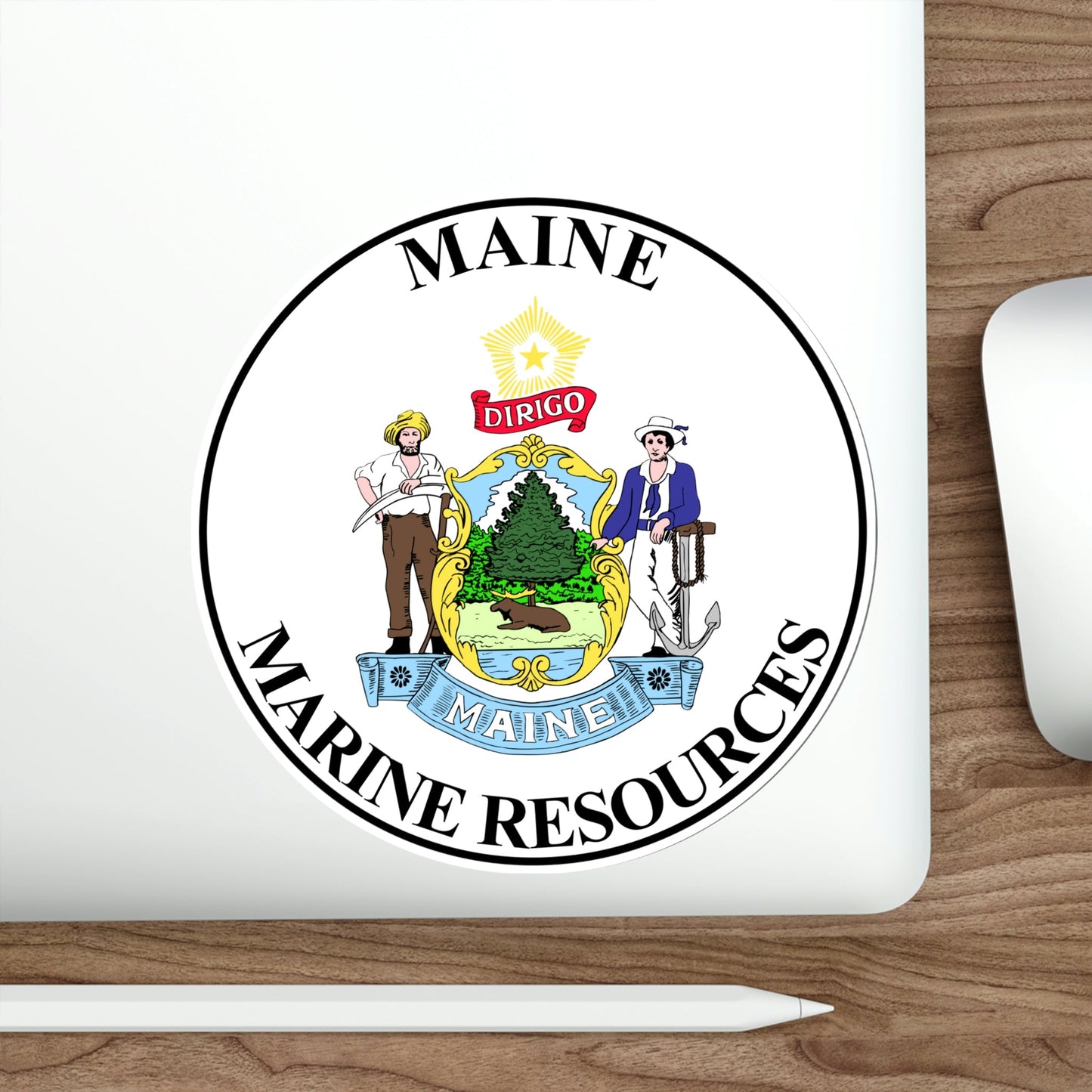 Maine Department of Marine Resources STICKER Vinyl Die-Cut Decal-The Sticker Space