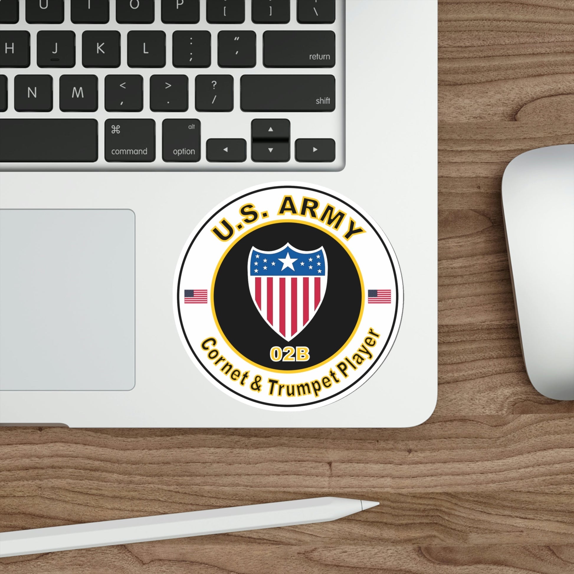 MOS 02B Coronet & Trumpet Player (U.S. Army) STICKER Vinyl Die-Cut Decal-The Sticker Space