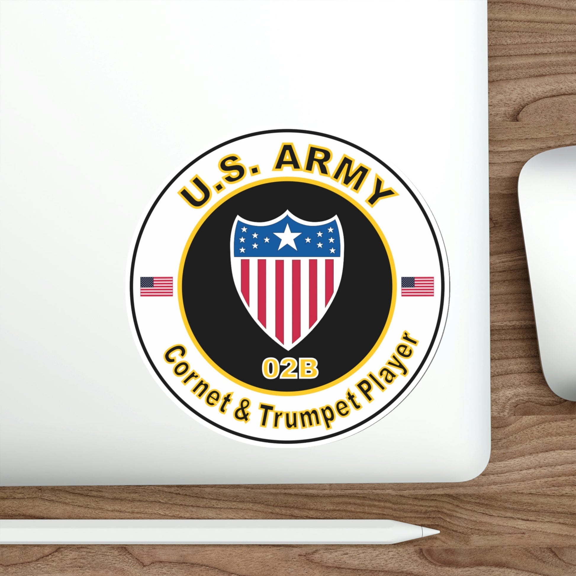 MOS 02B Coronet & Trumpet Player (U.S. Army) STICKER Vinyl Die-Cut Decal-The Sticker Space