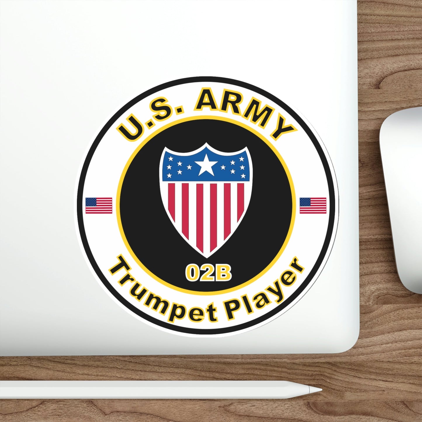 MOS 02B Trumpet Player (U.S. Army) STICKER Vinyl Die-Cut Decal-The Sticker Space