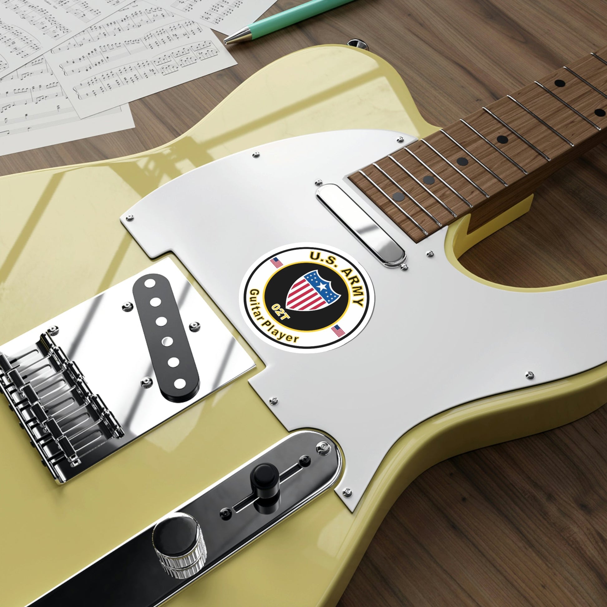 MOS 02T Guitar Player (U.S. Army) STICKER Vinyl Die-Cut Decal-The Sticker Space