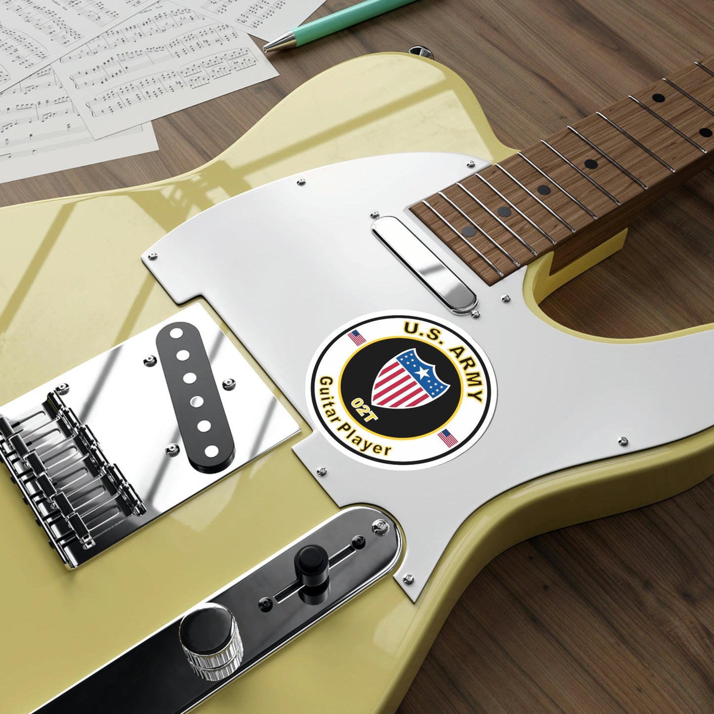 MOS 02T Guitar Player (U.S. Army) STICKER Vinyl Die-Cut Decal-The Sticker Space