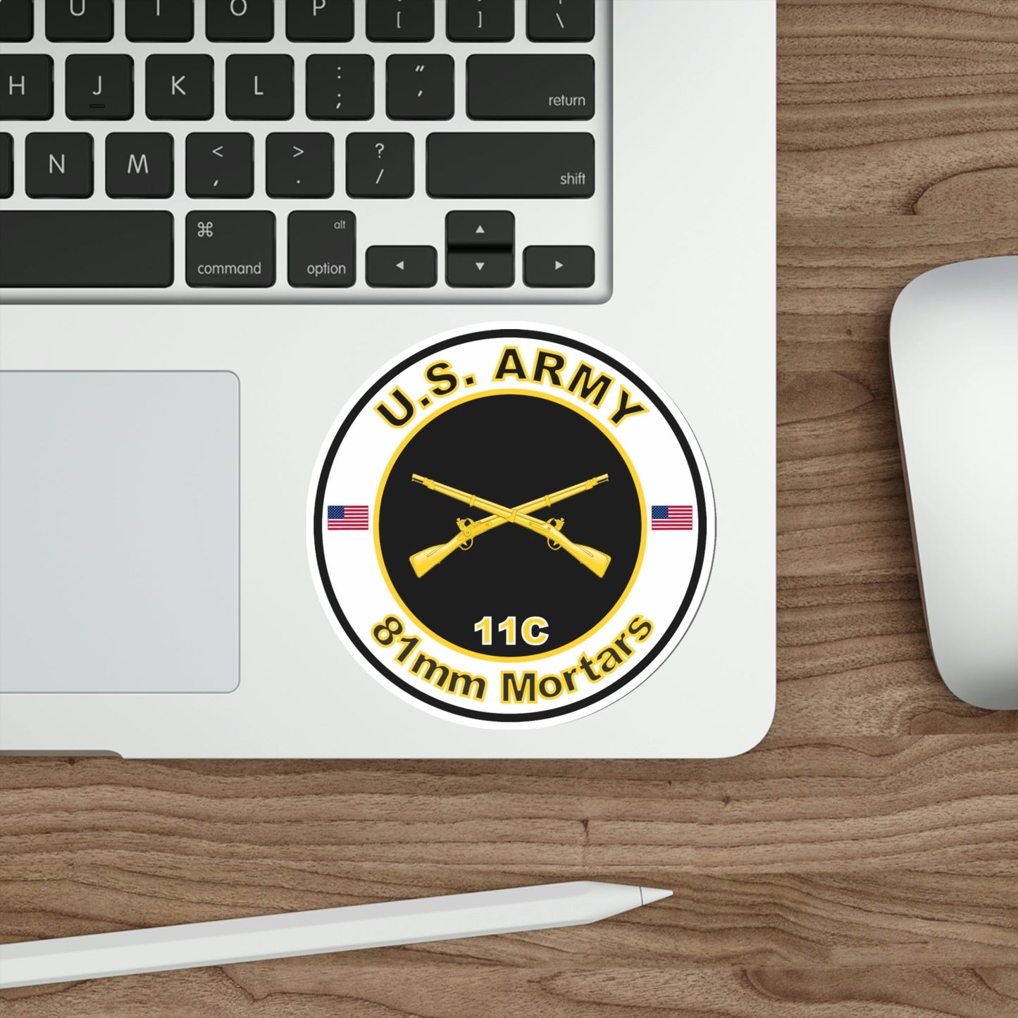 MOS 11C 81mm Mortars (U.S. Army) STICKER Vinyl Die-Cut Decal-The Sticker Space