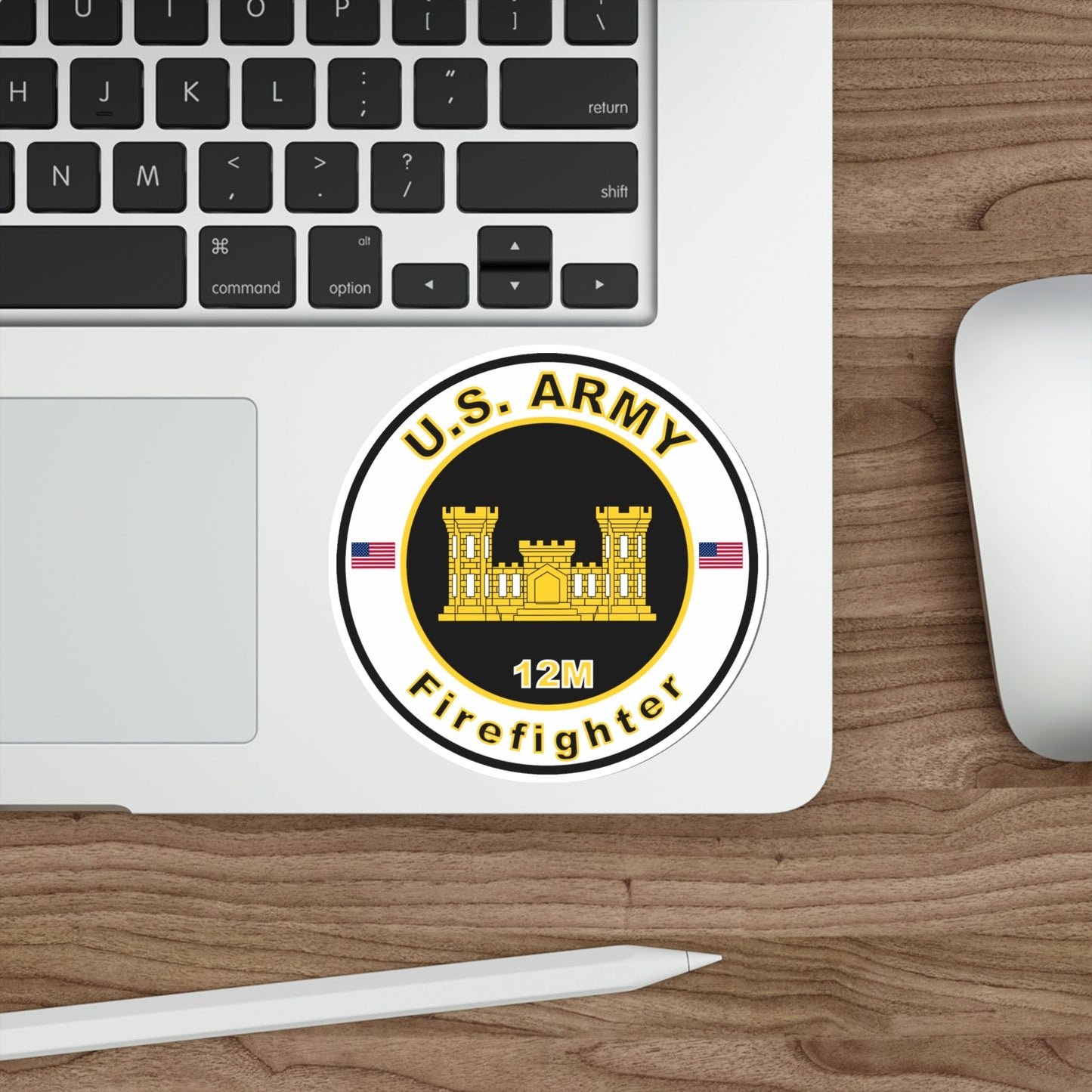 MOS 12M Firefighter (U.S. Army) STICKER Vinyl Die-Cut Decal-The Sticker Space