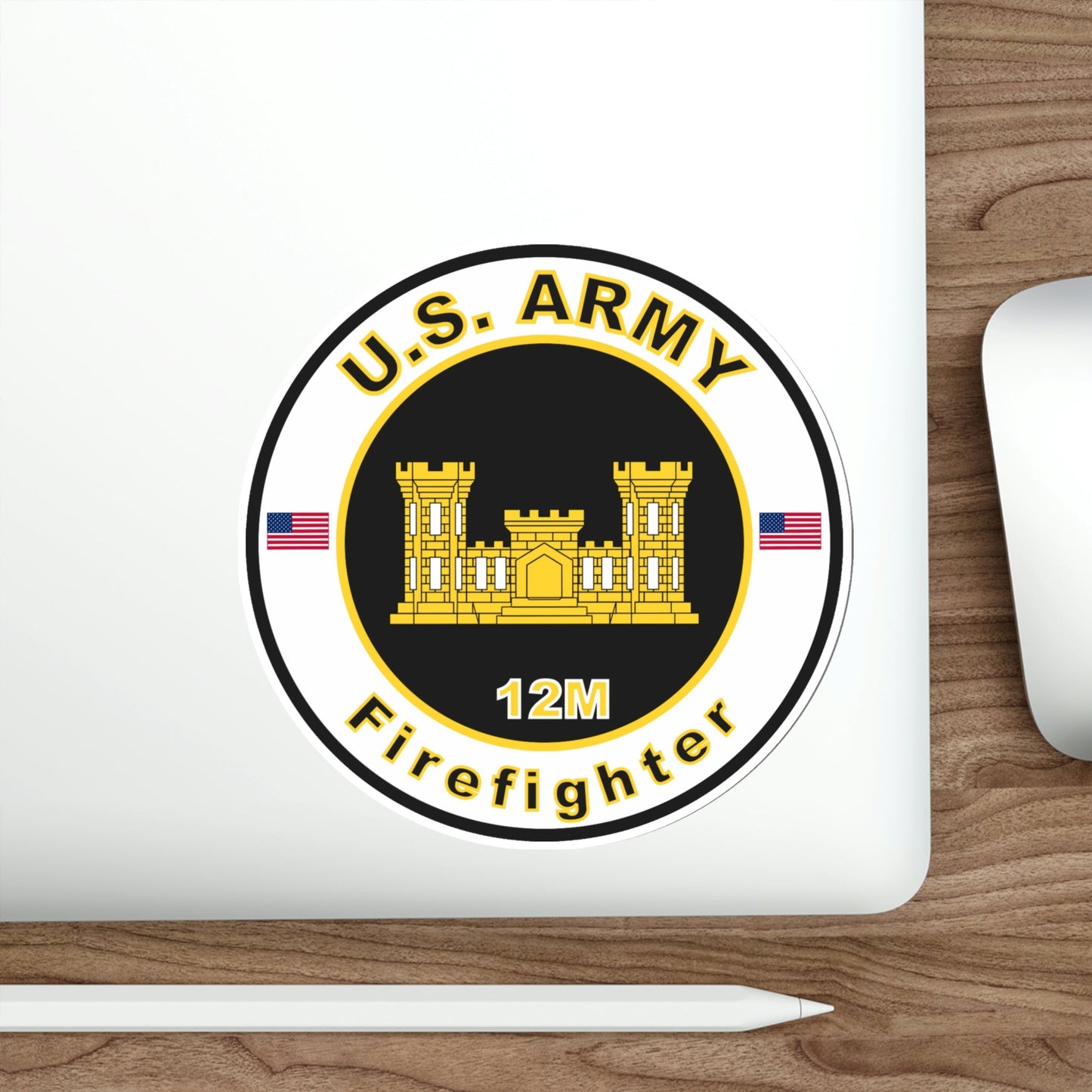 MOS 12M Firefighter (U.S. Army) STICKER Vinyl Die-Cut Decal-The Sticker Space