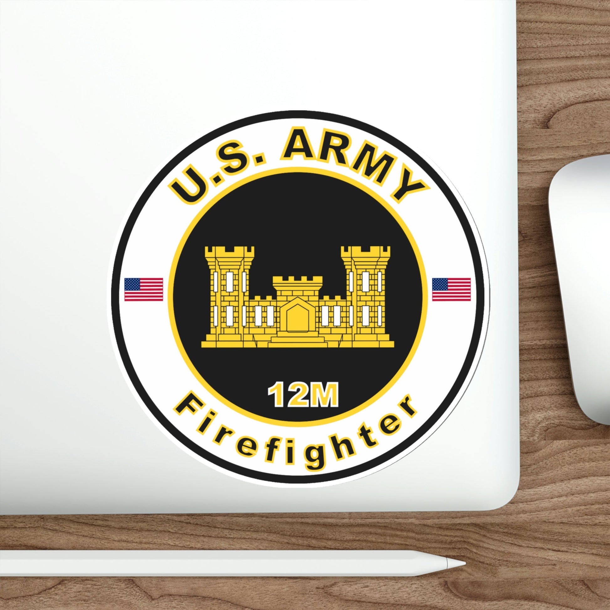 MOS 12M Firefighter (U.S. Army) STICKER Vinyl Die-Cut Decal-The Sticker Space