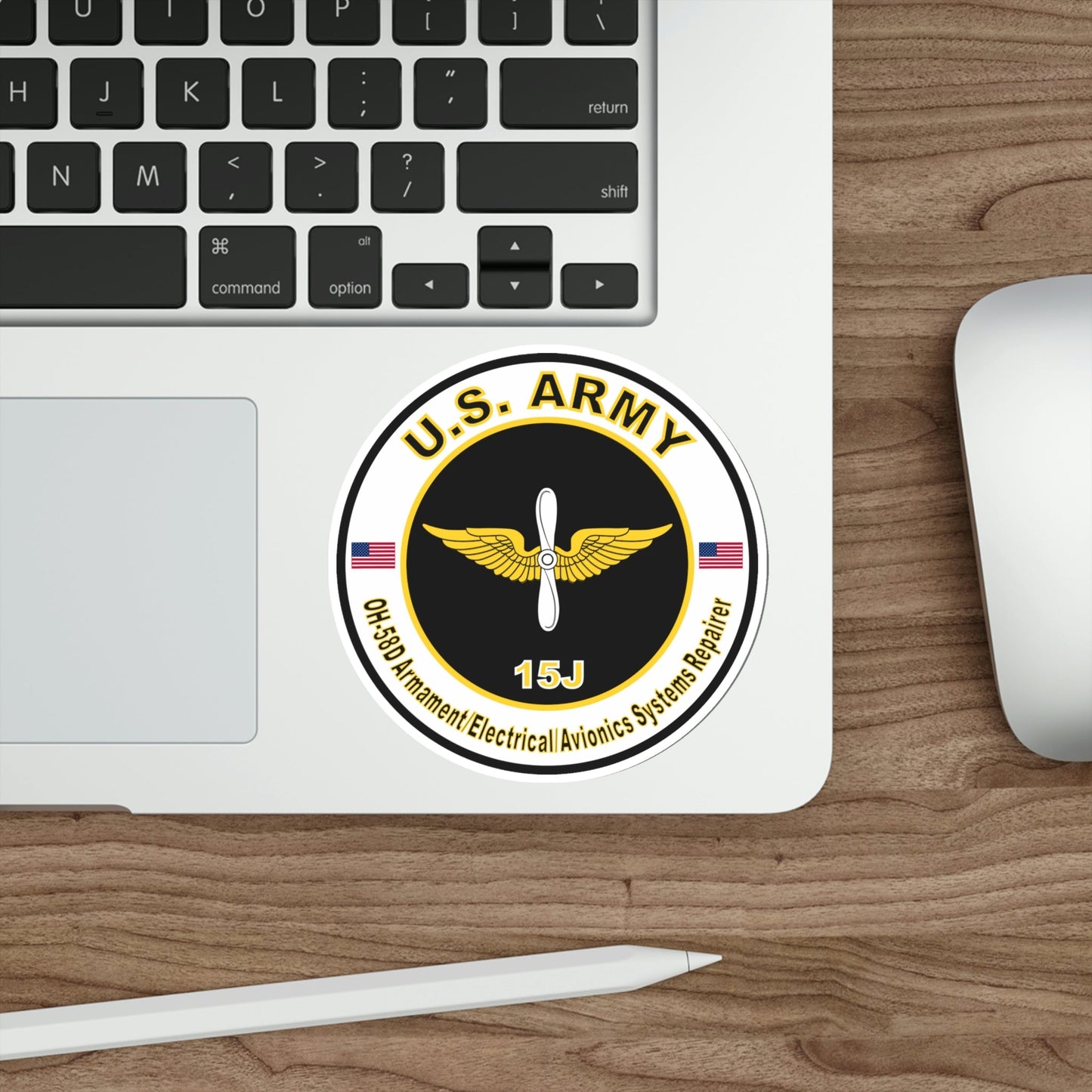 MOS 15J OH-58D Armament Electrician Avionics System Repairer (U.S. Army) STICKER Vinyl Die-Cut Decal-The Sticker Space