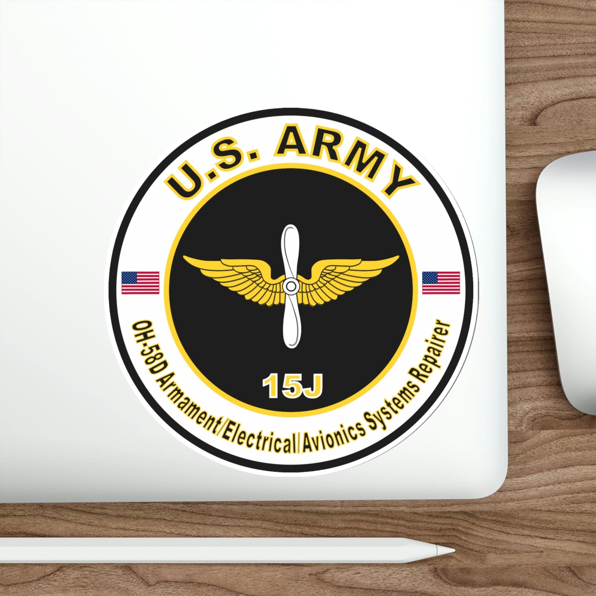 MOS 15J OH-58D Armament Electrician Avionics System Repairer (U.S. Army) STICKER Vinyl Die-Cut Decal-The Sticker Space