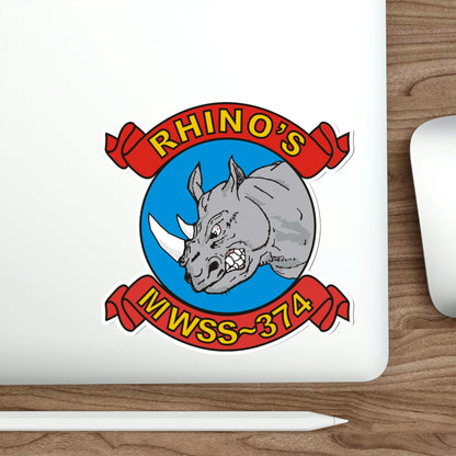 MWSS 374 Rhinos (USMC) STICKER Vinyl Die-Cut Decal-The Sticker Space