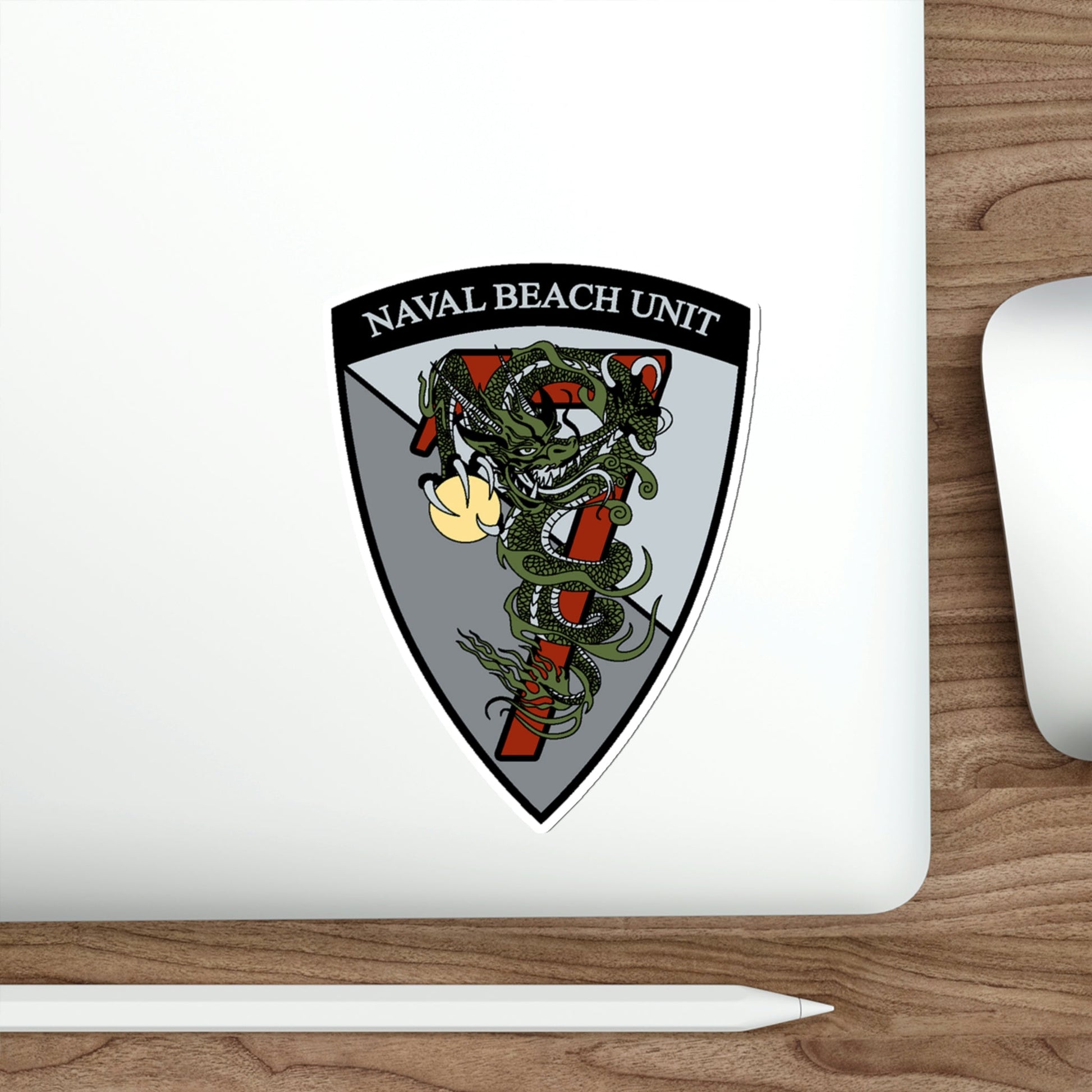 Naval Beach Unit 7 v2 Shield (U.S. Navy) STICKER Vinyl Die-Cut Decal-The Sticker Space