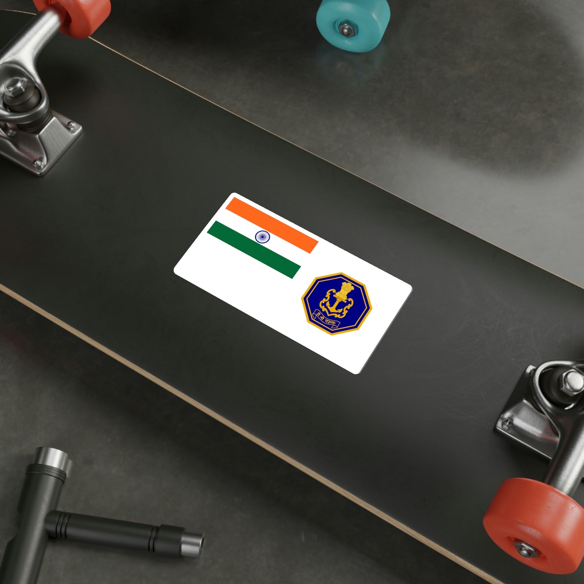 Naval Ensign of India (India) STICKER Vinyl Die-Cut Decal-The Sticker Space