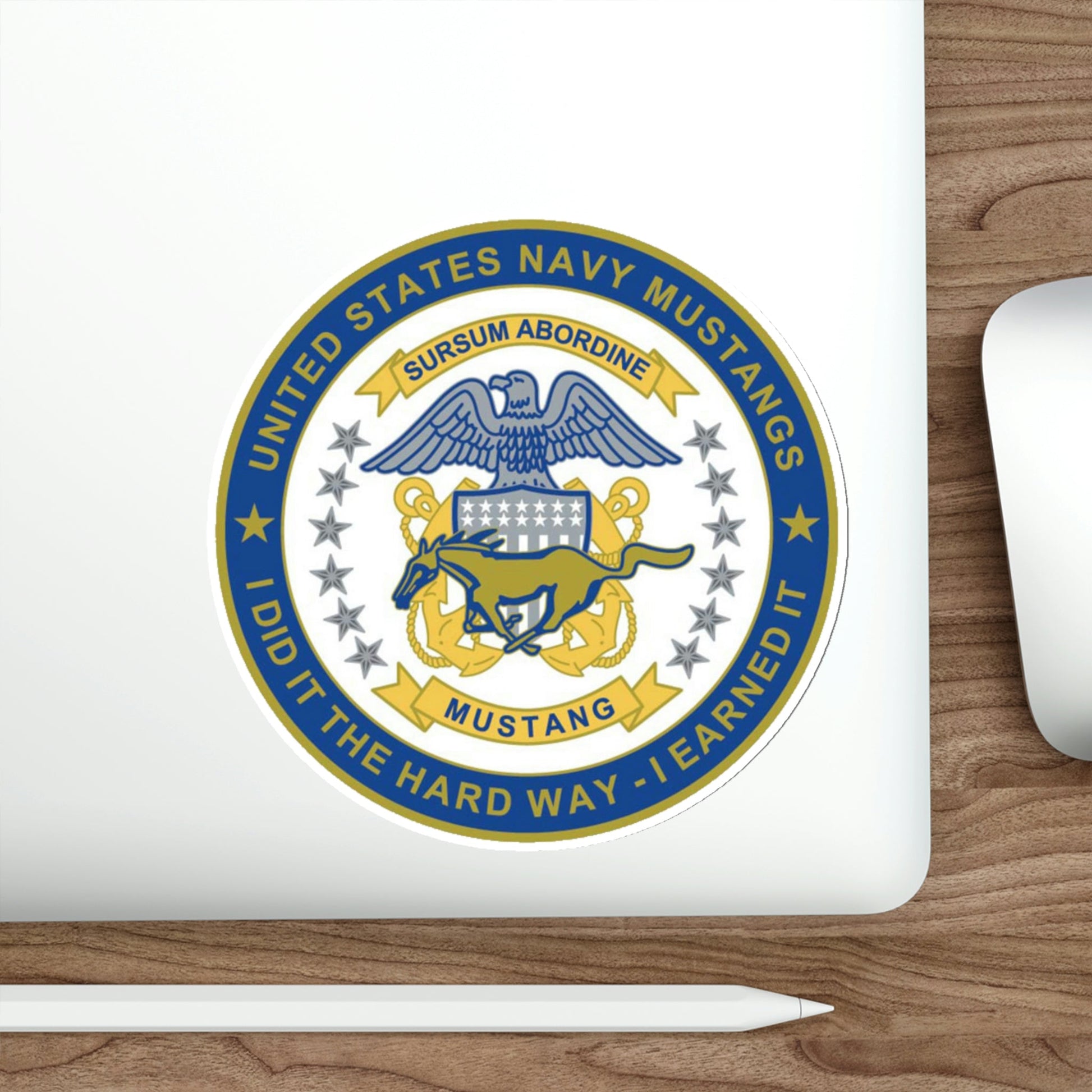 Navy Mustang I did it the hard way I earned it (U.S. Navy) STICKER Vinyl Die-Cut Decal-The Sticker Space