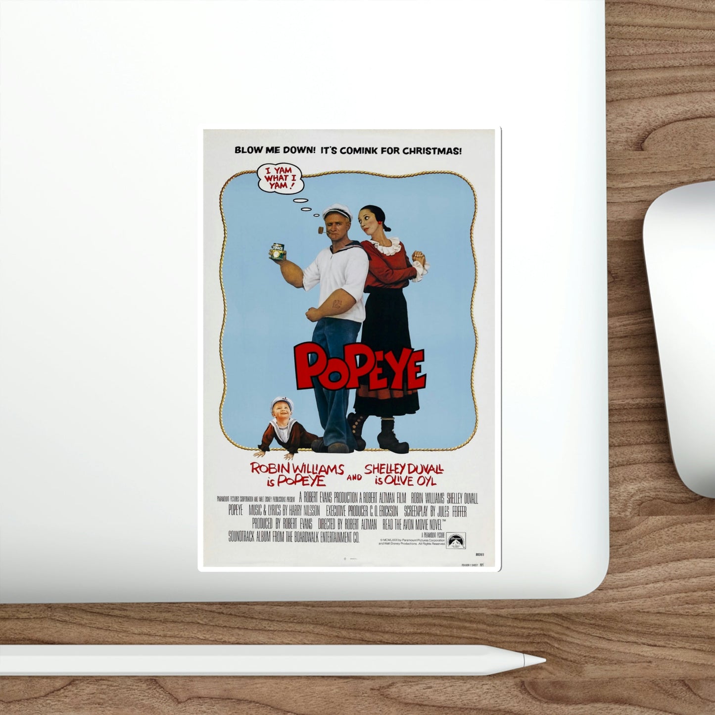 Popeye 1980 Movie Poster STICKER Vinyl Die-Cut Decal-The Sticker Space