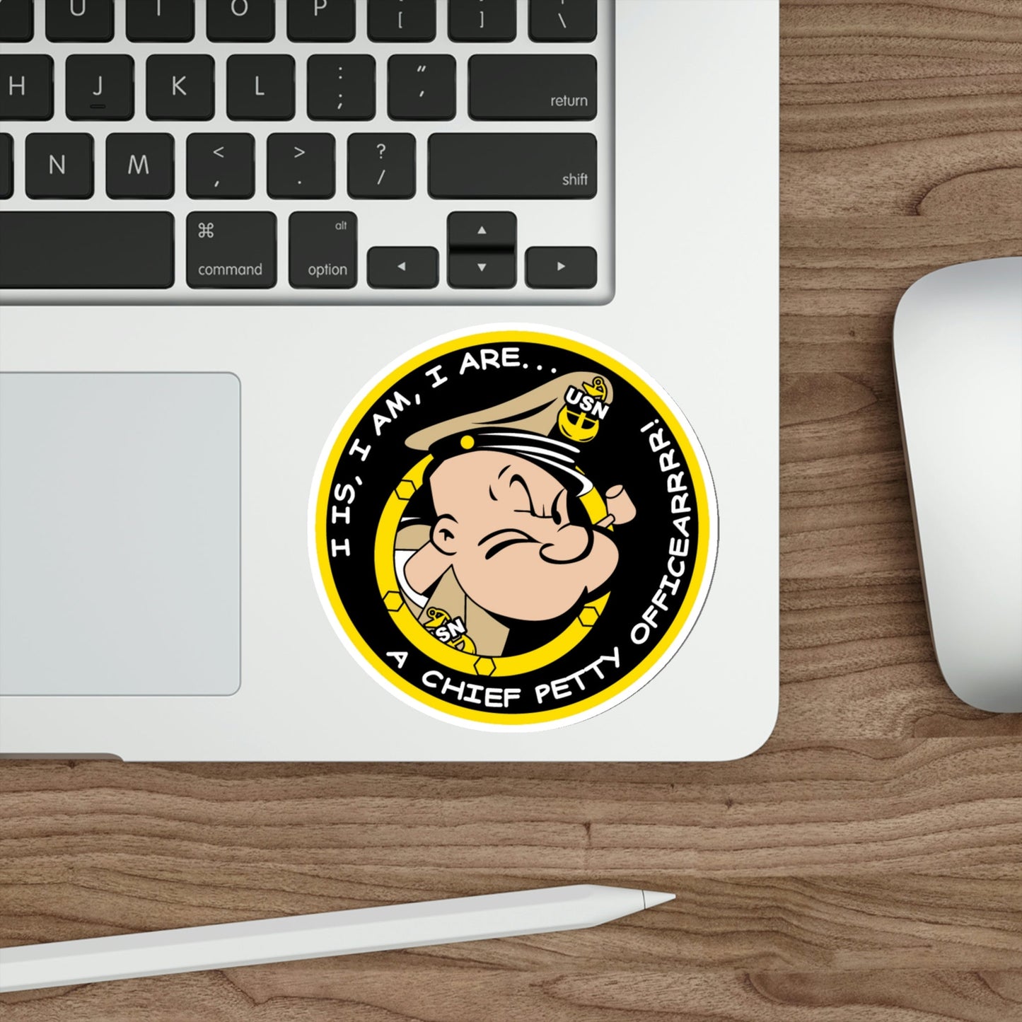 Popeye CPO (U.S. Navy) STICKER Vinyl Die-Cut Decal-The Sticker Space