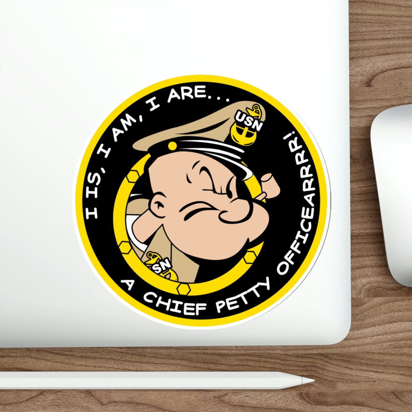 Popeye CPO (U.S. Navy) STICKER Vinyl Die-Cut Decal-The Sticker Space