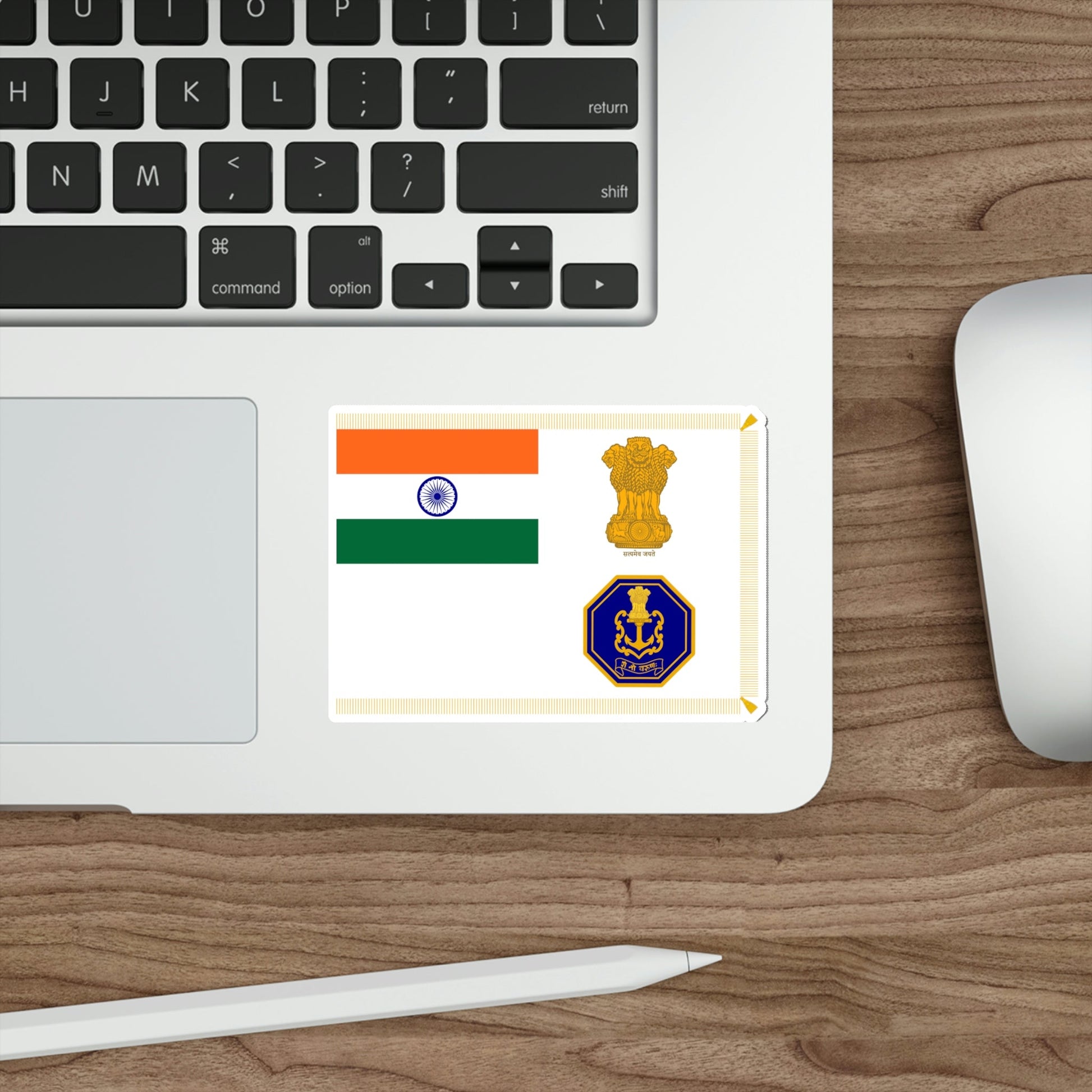 President's Colour of Indian Navy Flag (India) STICKER Vinyl Die-Cut Decal-The Sticker Space