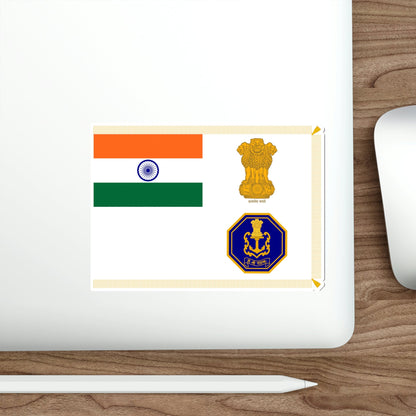 President's Colour of Indian Navy Flag (India) STICKER Vinyl Die-Cut Decal-The Sticker Space