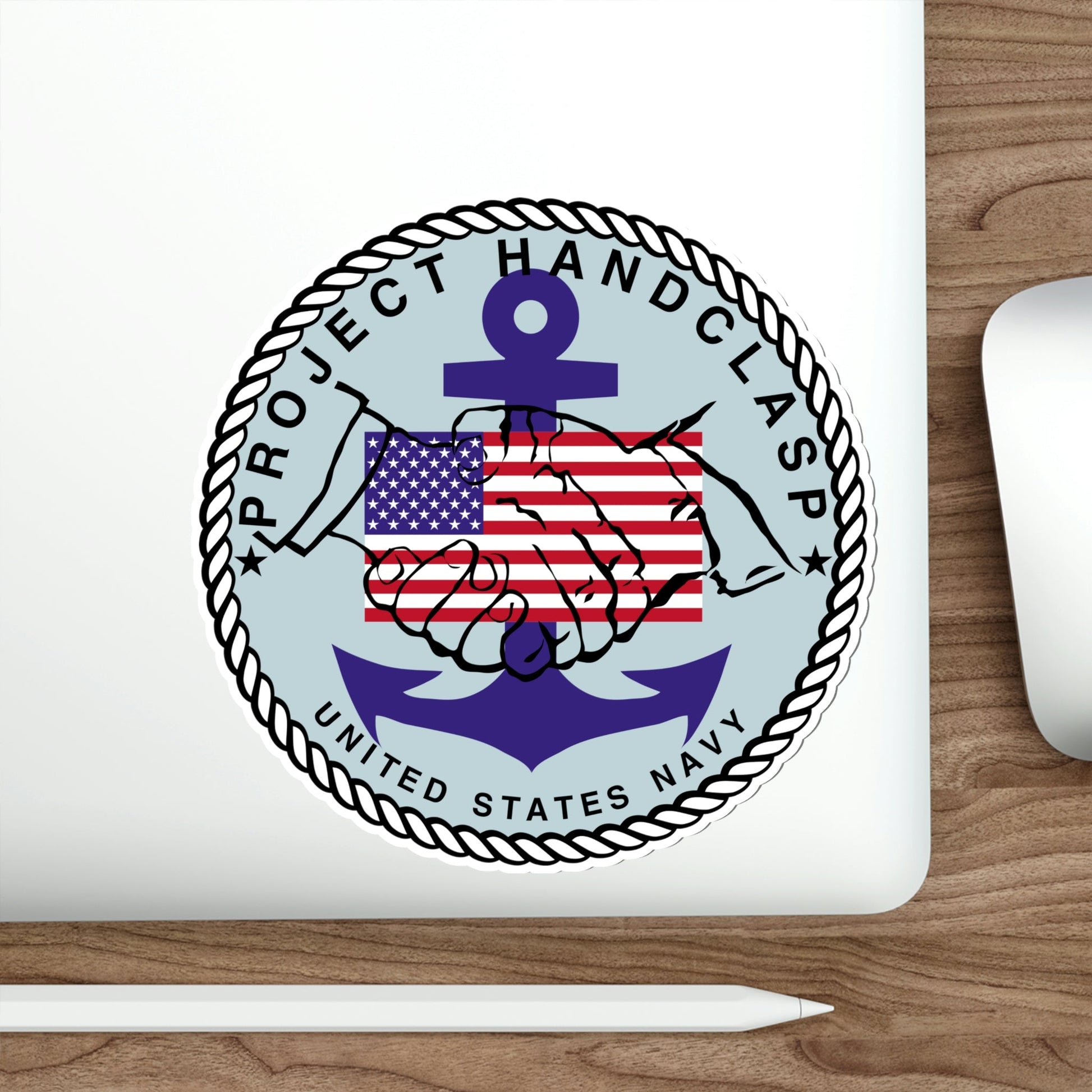 Project Handclasp Navy STICKER Vinyl Die-Cut Decal-The Sticker Space