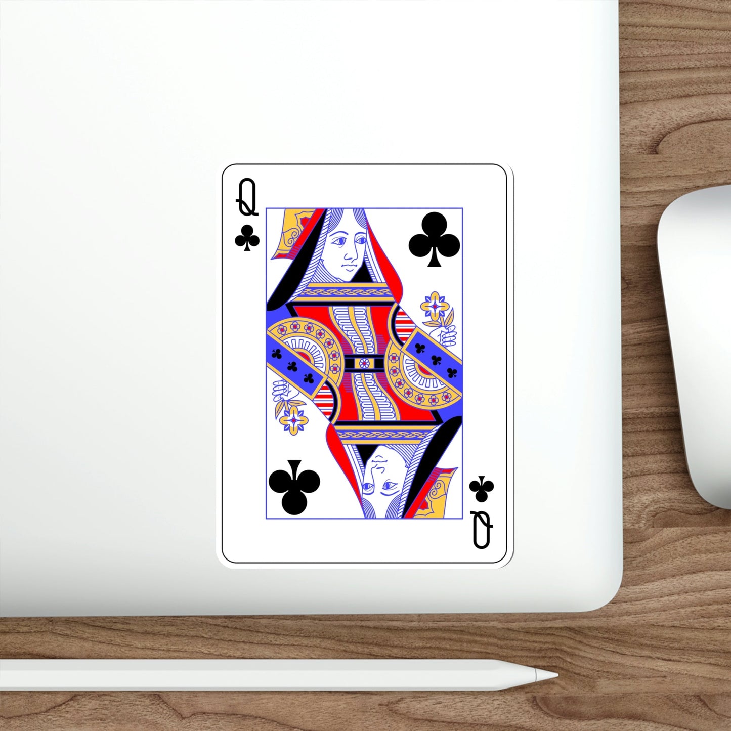 Queen of Clubs Playing Card STICKER Vinyl Die-Cut Decal-The Sticker Space