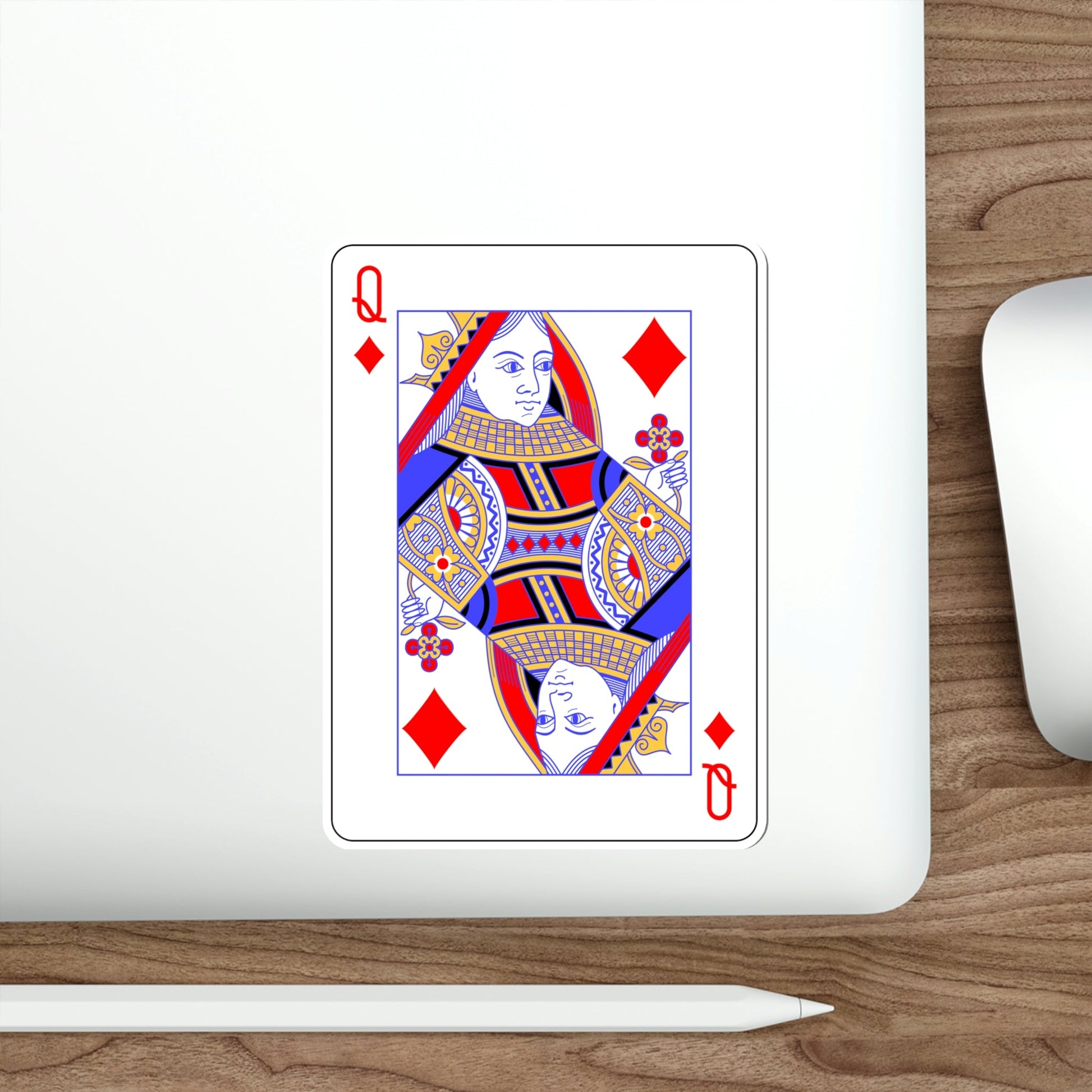 Queen of Diamonds Playing Card STICKER Vinyl Die-Cut Decal-The Sticker Space