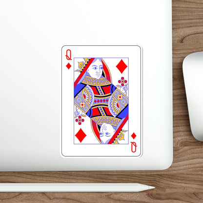 Queen of Diamonds Playing Card STICKER Vinyl Die-Cut Decal-The Sticker Space