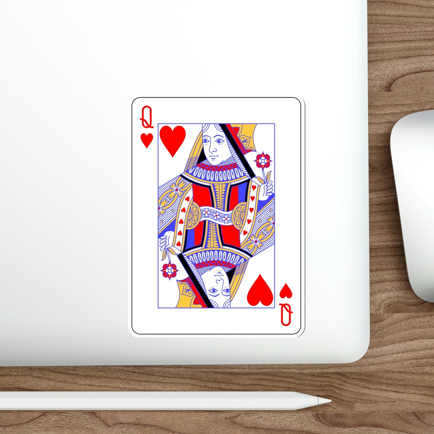 Queen of Hearts Playing Card STICKER Vinyl Die-Cut Decal-The Sticker Space