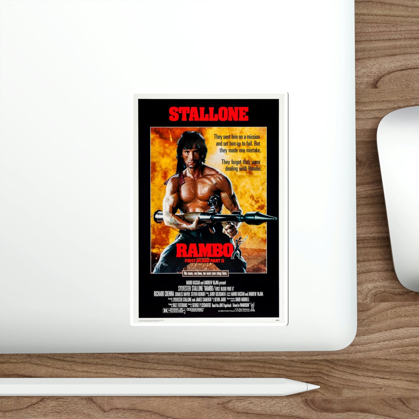 Rambo First Blood Part II 1985 Movie Poster STICKER Vinyl Die-Cut Decal-The Sticker Space