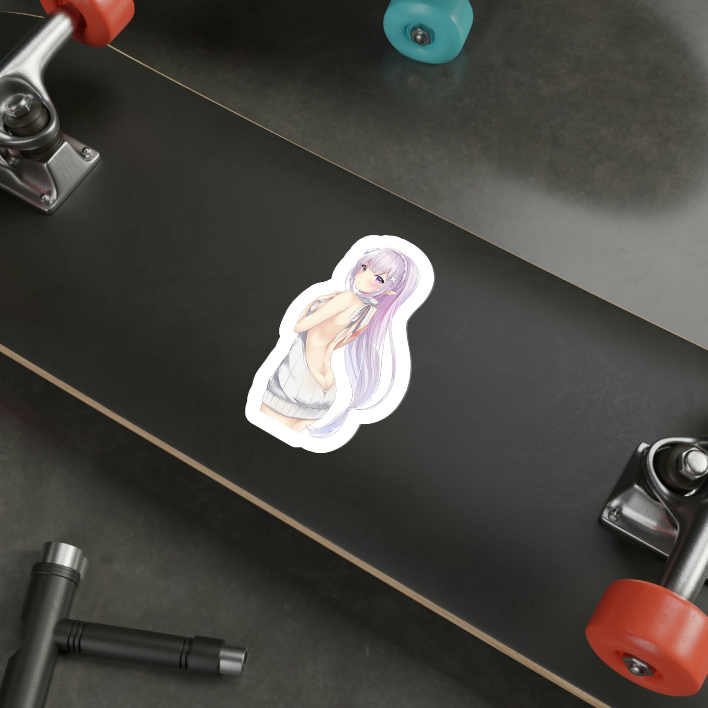 Re Zero Kara Hajimeru Isekai Seikatsu - Emilia (Anime/Ecchi/Waifu) STICKER Vinyl Die-Cut Decal-The Sticker Space