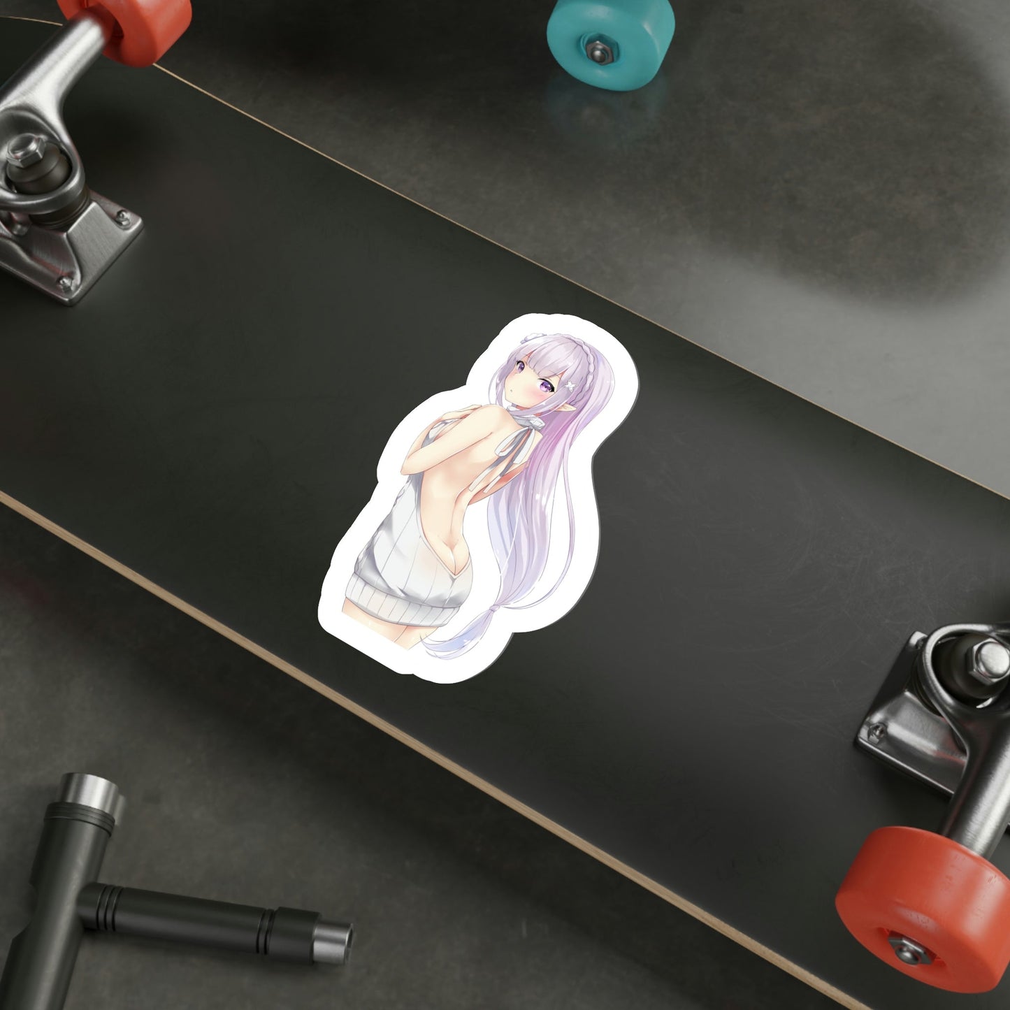 Re Zero Kara Hajimeru Isekai Seikatsu - Emilia (Anime/Ecchi/Waifu) STICKER Vinyl Die-Cut Decal-The Sticker Space