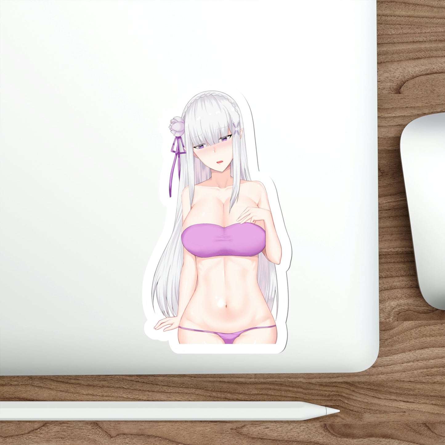 Re Zero Kara Hajimeru Isekai Seikatsu - Emilia v2 (Anime/Ecchi/Waifu) STICKER Vinyl Die-Cut Decal-The Sticker Space