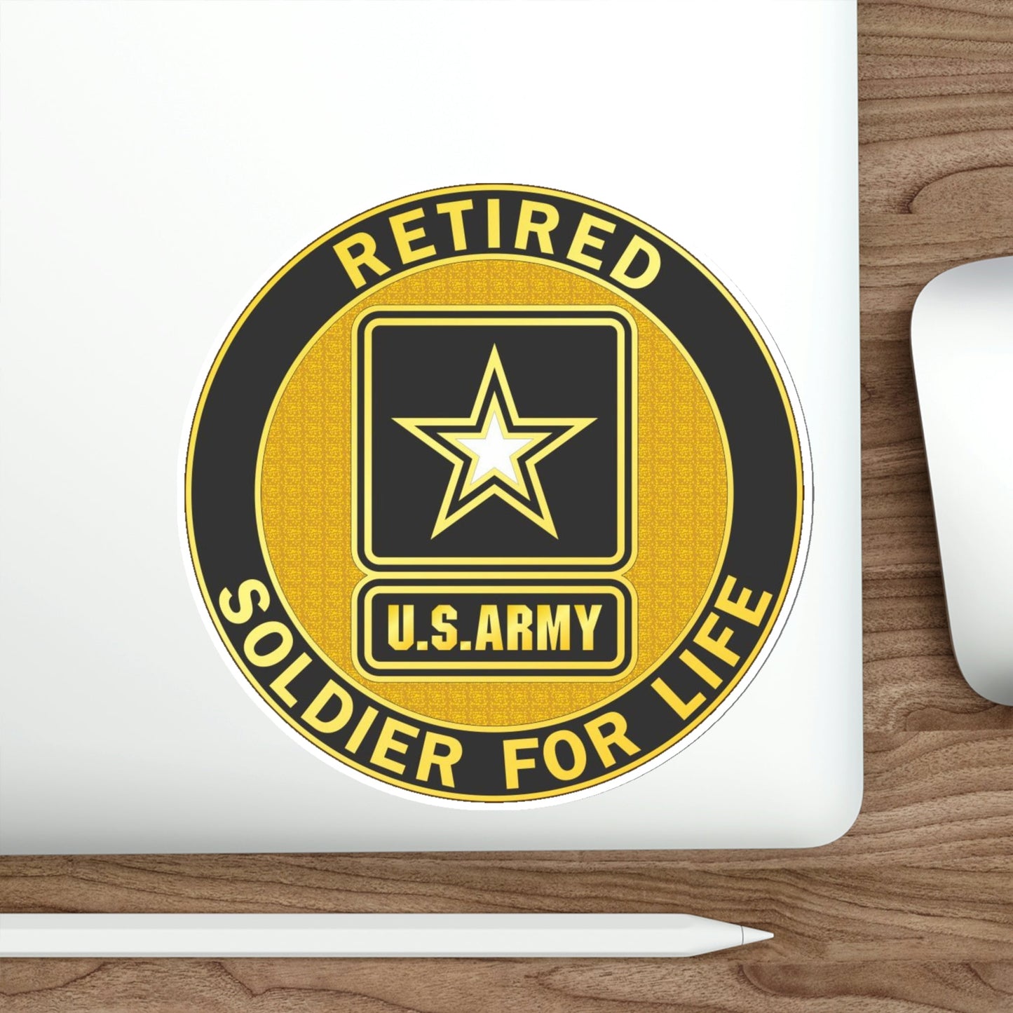 Retired Service Identification Badge (U.S. Army) STICKER Vinyl Die-Cut Decal-The Sticker Space