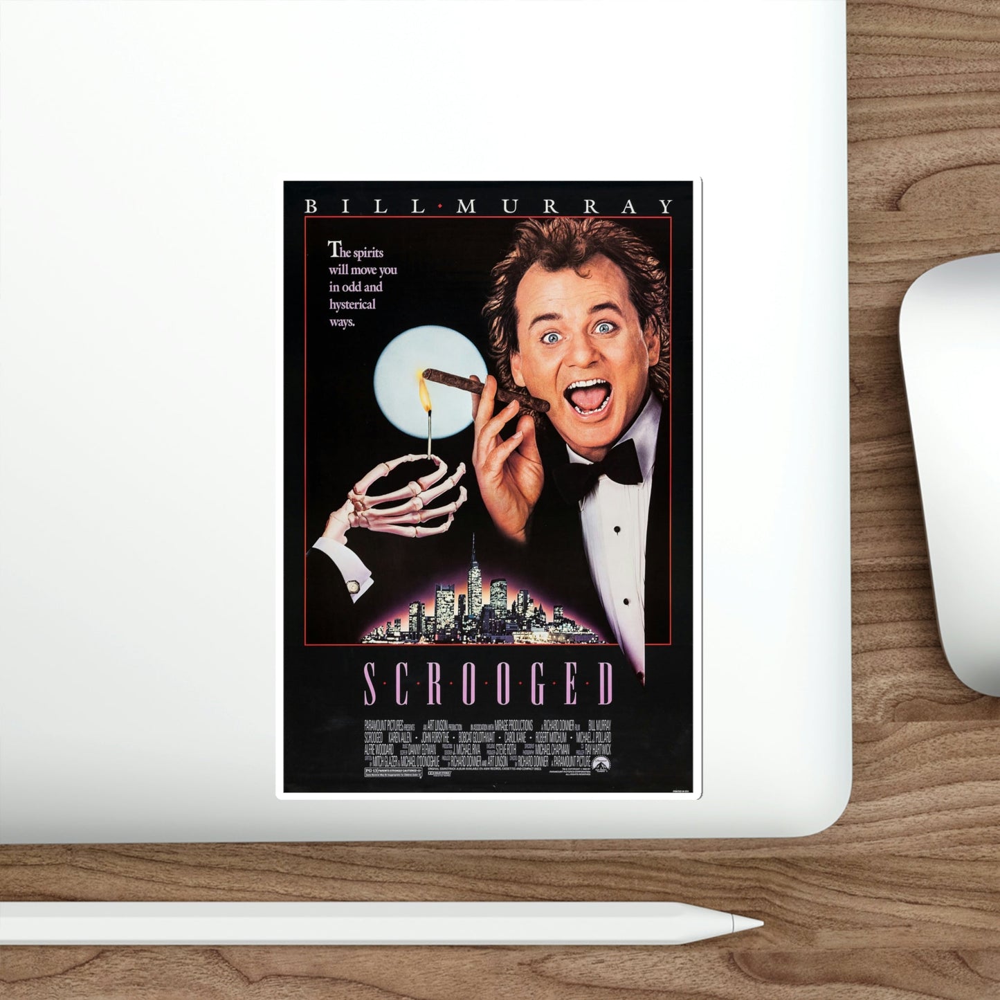 Scrooged 1988 Movie Poster STICKER Vinyl Die-Cut Decal-The Sticker Space