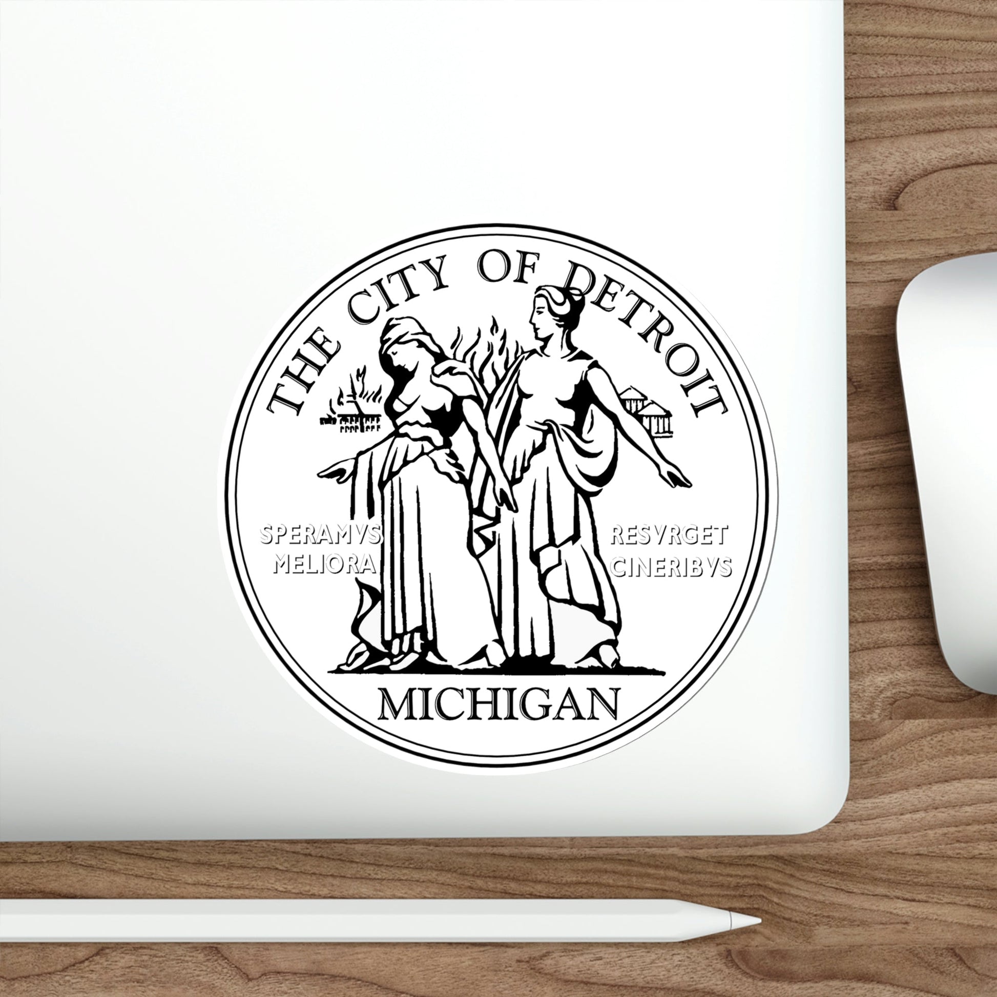 Seal of Detroit USA STICKER Vinyl Die-Cut Decal-The Sticker Space