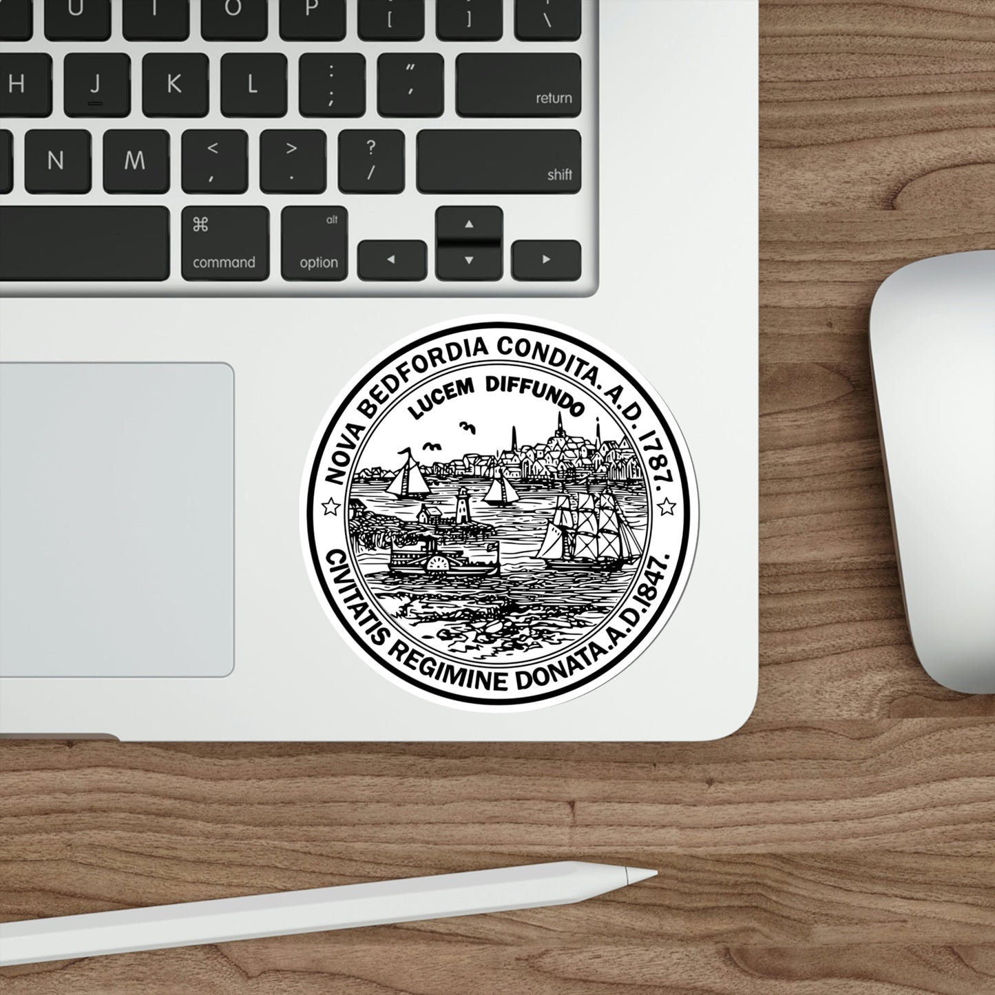 Seal of New Bedford Massachusetts USA STICKER Vinyl Die-Cut Decal-The Sticker Space