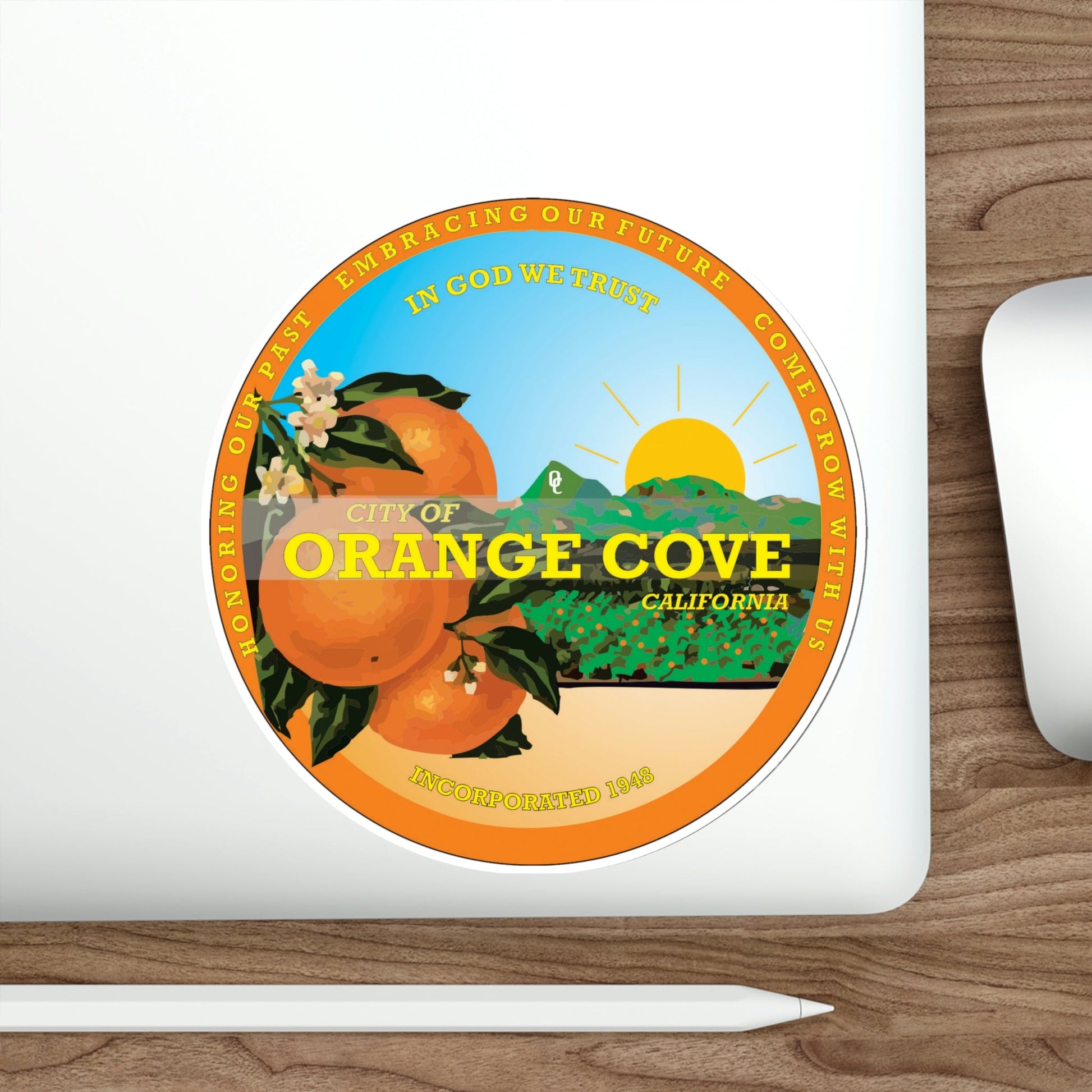 Seal of Orange Cove California USA STICKER Vinyl Die-Cut Decal-The Sticker Space