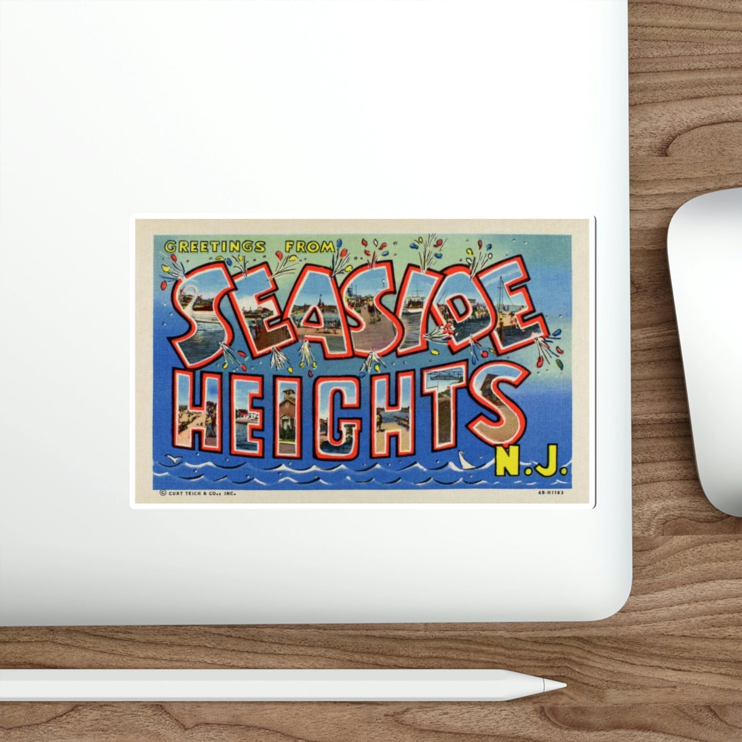 Seaside Heights NJ (Greeting Cards) STICKER Vinyl Die-Cut Decal-The Sticker Space