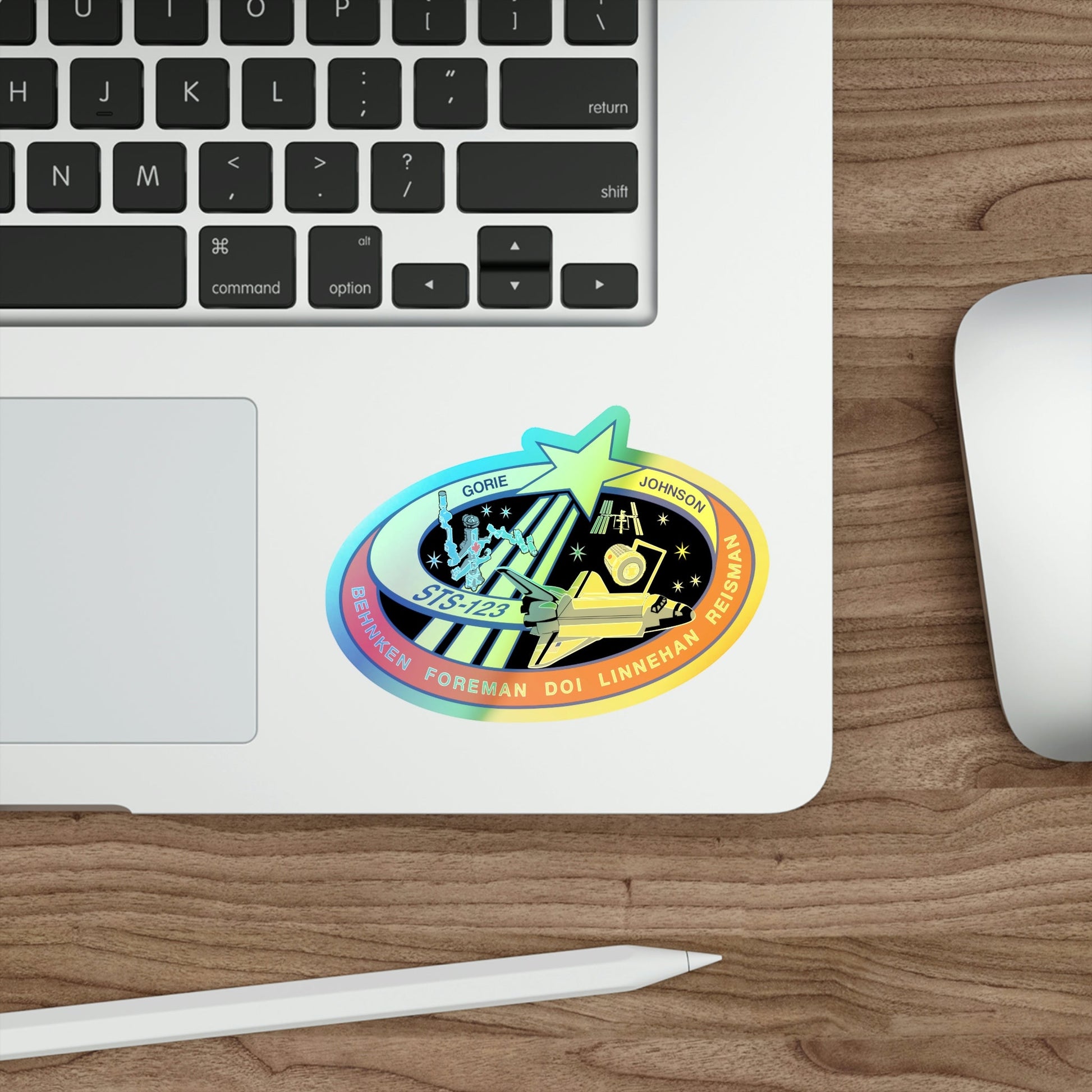 STS 123 (NASA) Holographic STICKER Die-Cut Vinyl Decal-The Sticker Space