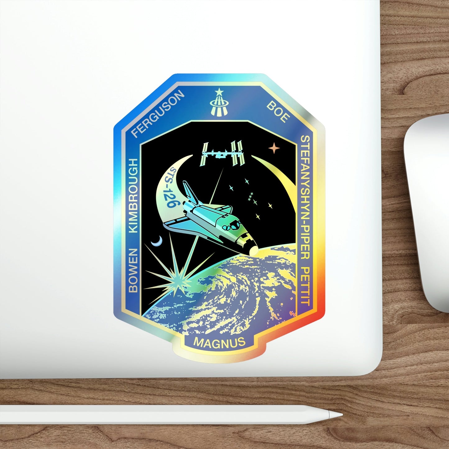 STS 126 (NASA) Holographic STICKER Die-Cut Vinyl Decal-The Sticker Space