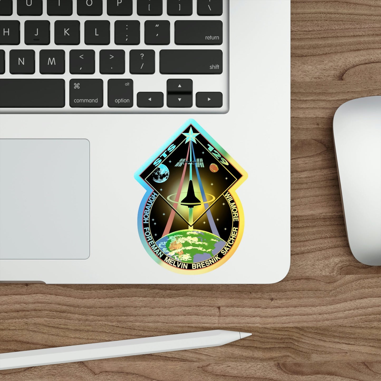 STS 129 (NASA) Holographic STICKER Die-Cut Vinyl Decal-The Sticker Space