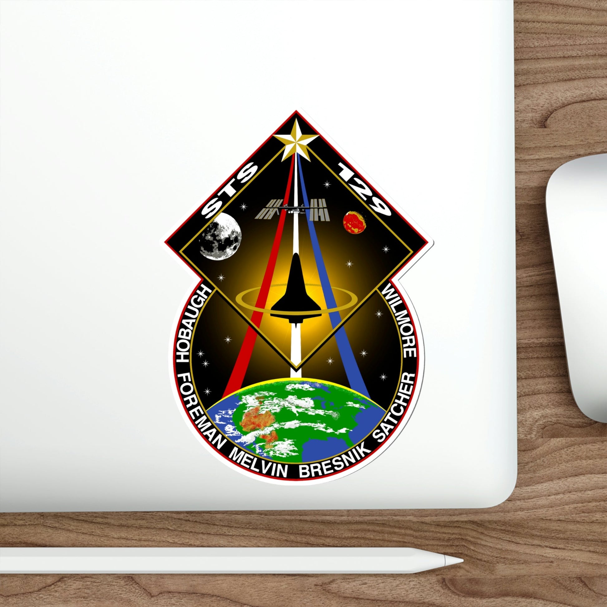 STS 129 Patch NASA STICKER Vinyl Die-Cut Decal-The Sticker Space