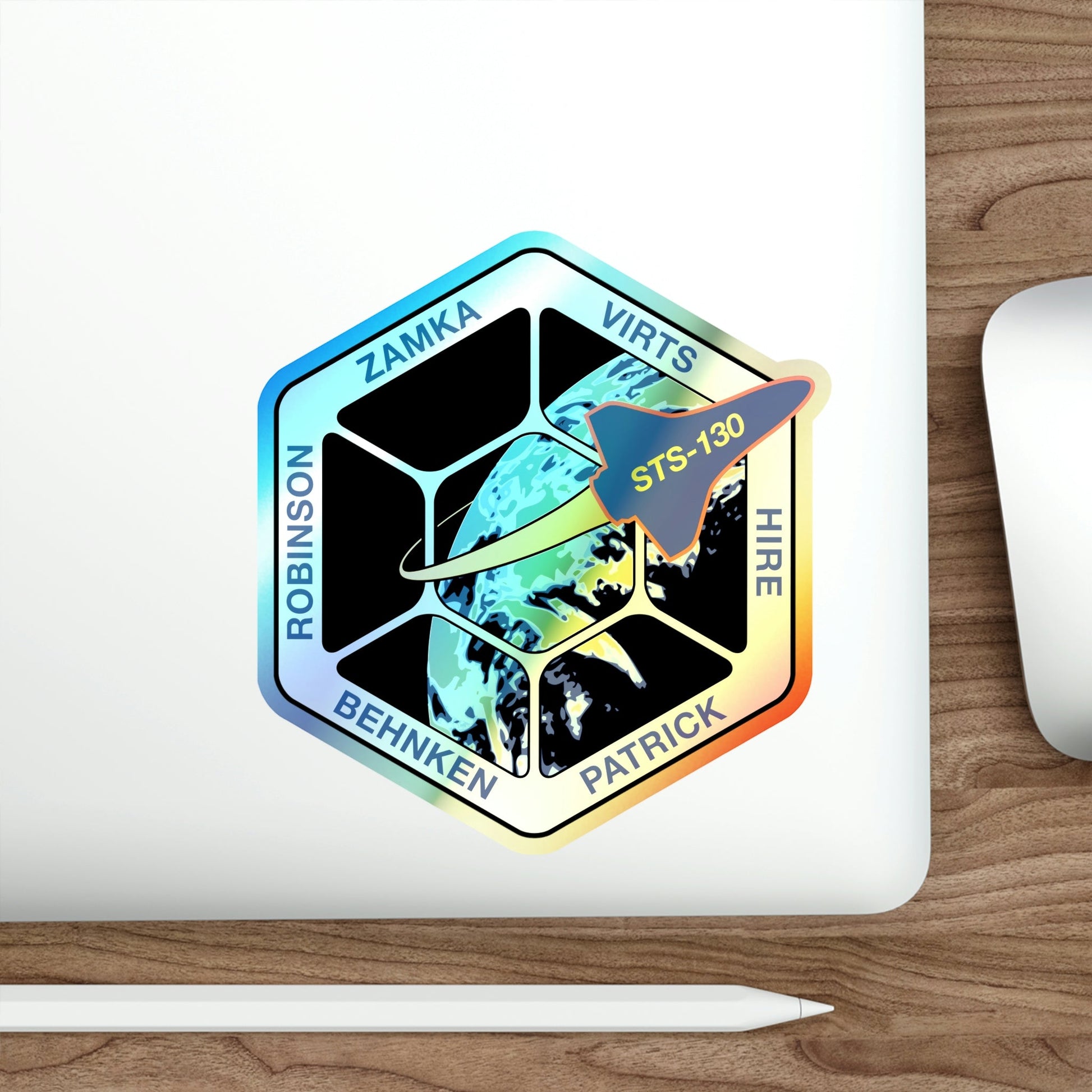 STS 130 (NASA) Holographic STICKER Die-Cut Vinyl Decal-The Sticker Space